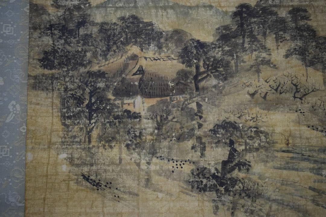 不詳/作者不詳/山水/山村図/風景/布袋屋掛軸HK-33
