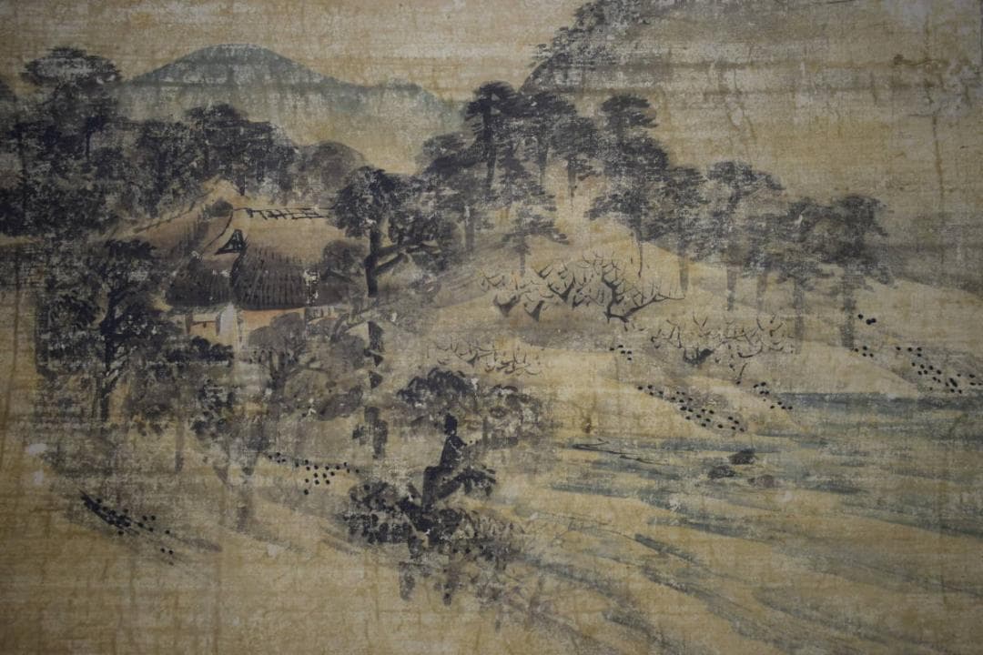不詳/作者不詳/山水/山村図/風景/布袋屋掛軸HK-33