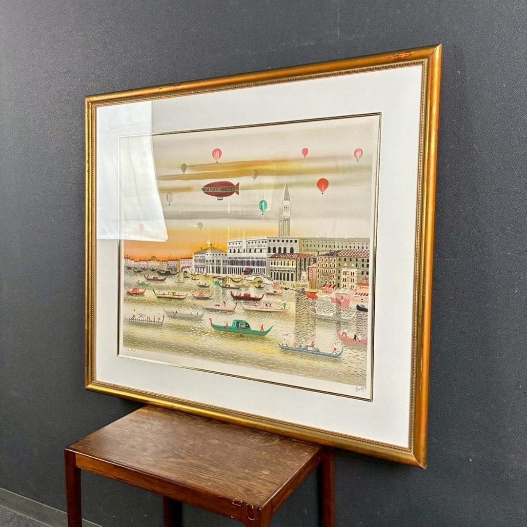 イザベル・バイレン「ベニス」リトグラフ 直筆サイン入り 額縁入り ヴェネツィア