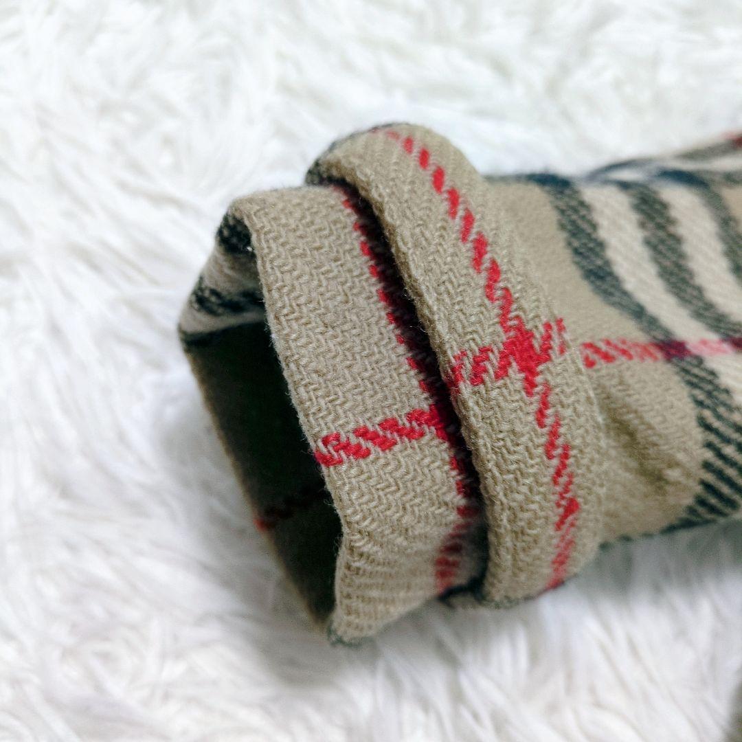 ■希少美品■バーバリー キッズ ピーコート ダブル ノバチェック ファー フード