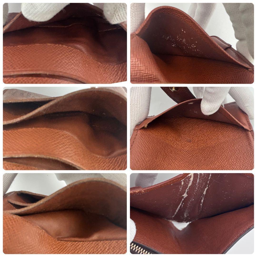 ルイヴィトン モノグラム コンパクトジップ　二つ折り財布　ブラウン 正規品