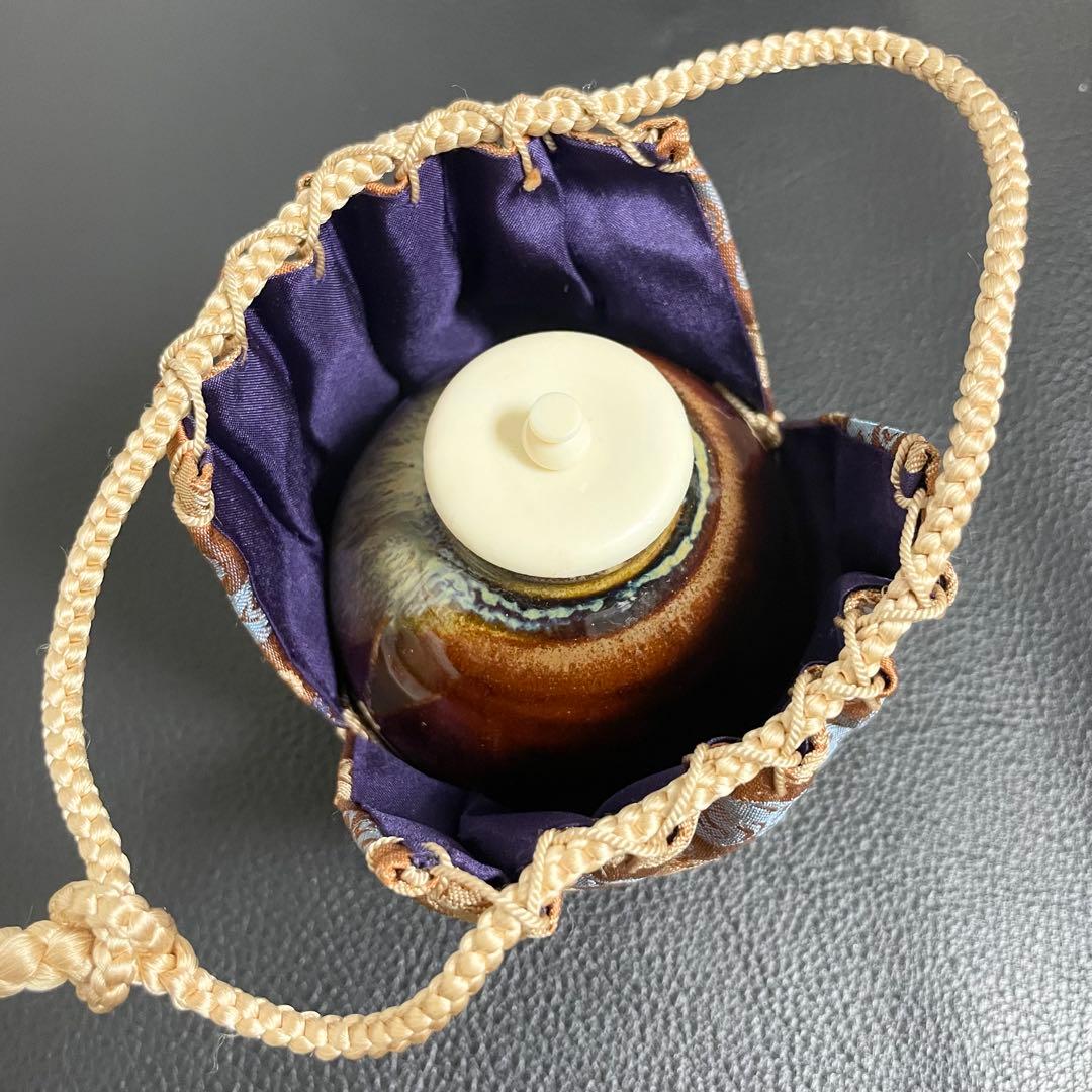 【新品未使用品】茶道具 高取焼 茄子茶入 喜恵作 共箱付き