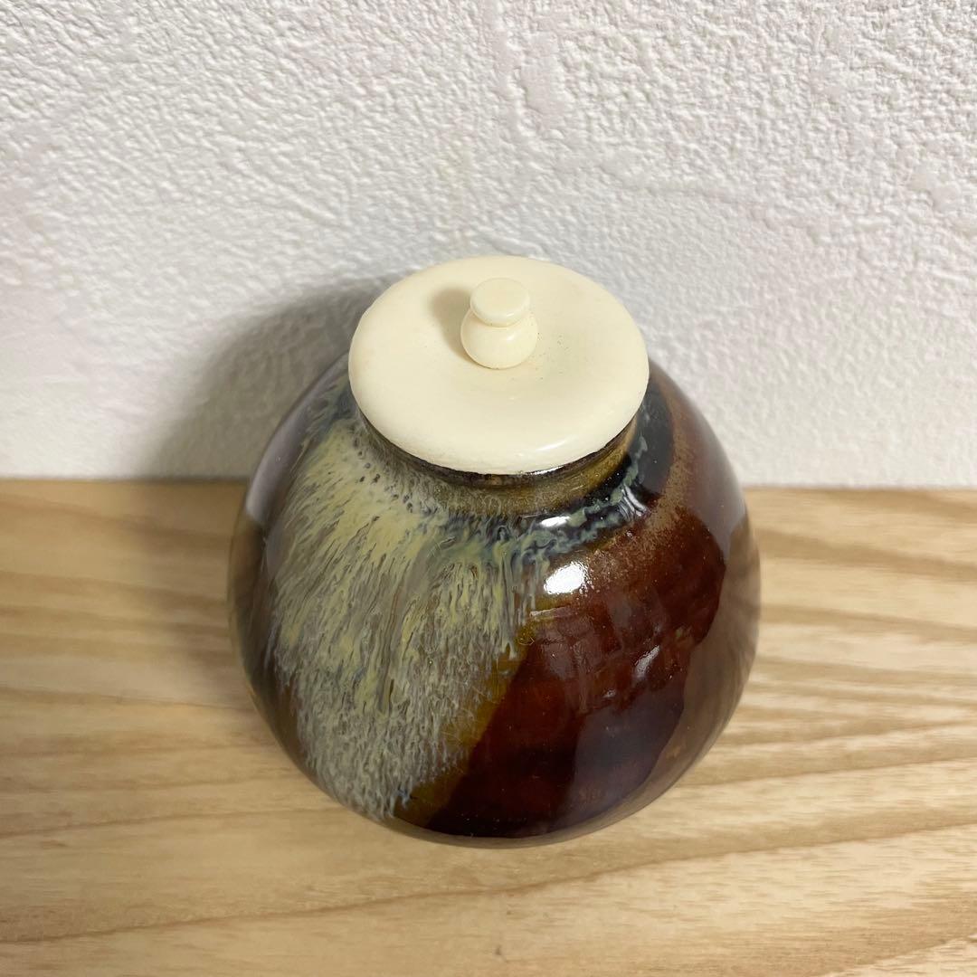 【新品未使用品】茶道具 高取焼 茄子茶入 喜恵作 共箱付き
