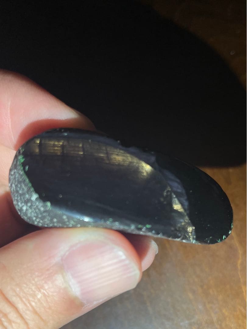 研磨品　十勝石玲瓏　ゴールデンレインボー＋パープル　超特級品