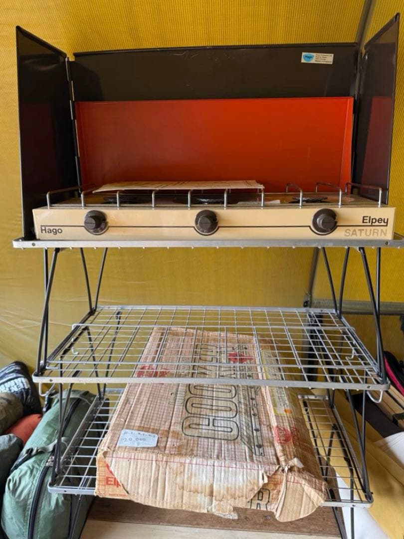 hago キャンプキッチン、3連コンロセット販売