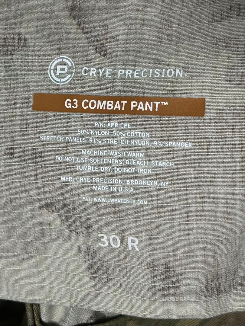 米軍　LE 　CRYE PRECISION G3 コンバットパンツ　マルチカム