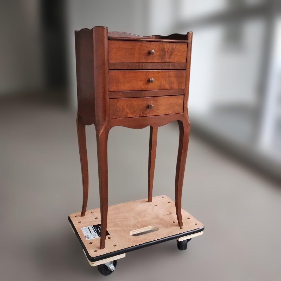 アンティーク　猫足　三段引出し　サイドキャビネット　ナイトキャビネット