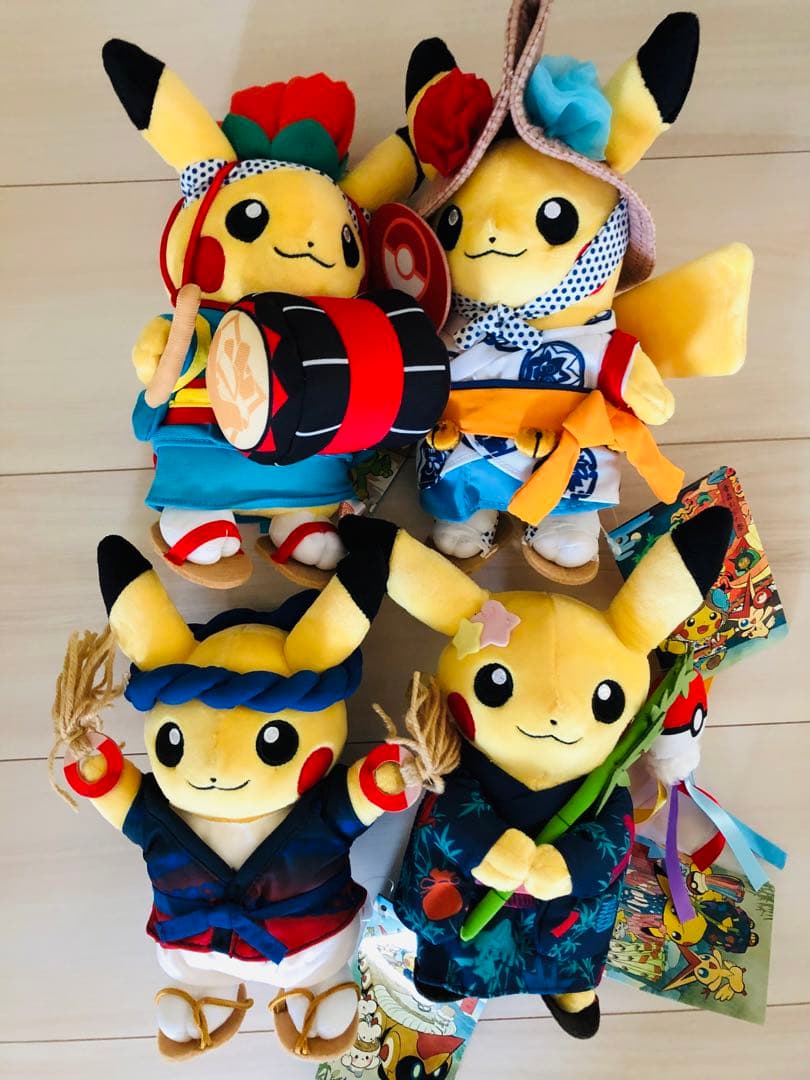 ポケモンセンタートウホク　祭りごっこ ピカチュウ 4種 　ぬいぐるみ