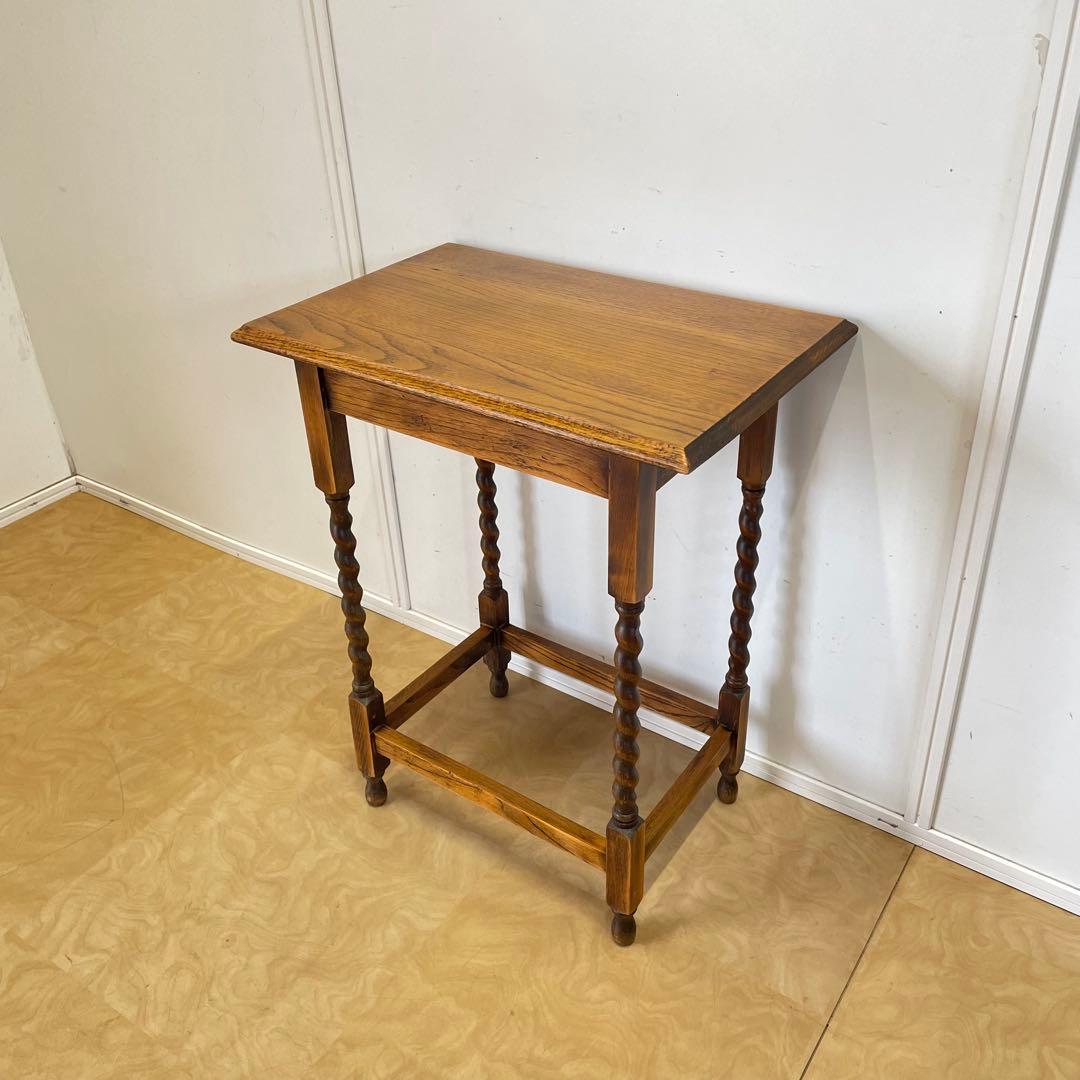 イギリス アンティーク サイドテーブル ツイストレッグ 英国 花台 テーブル