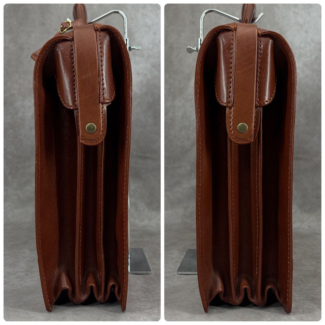 【良品✨】キーファーアブロード ダレスバッグ ビジネス レザー A4 ブラウン