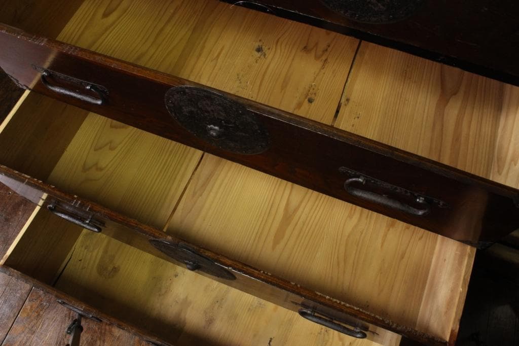 最上地方の衣装箪笥 丸金具 時代箪笥/古民家/チェスト/収納/無垢材/古家具