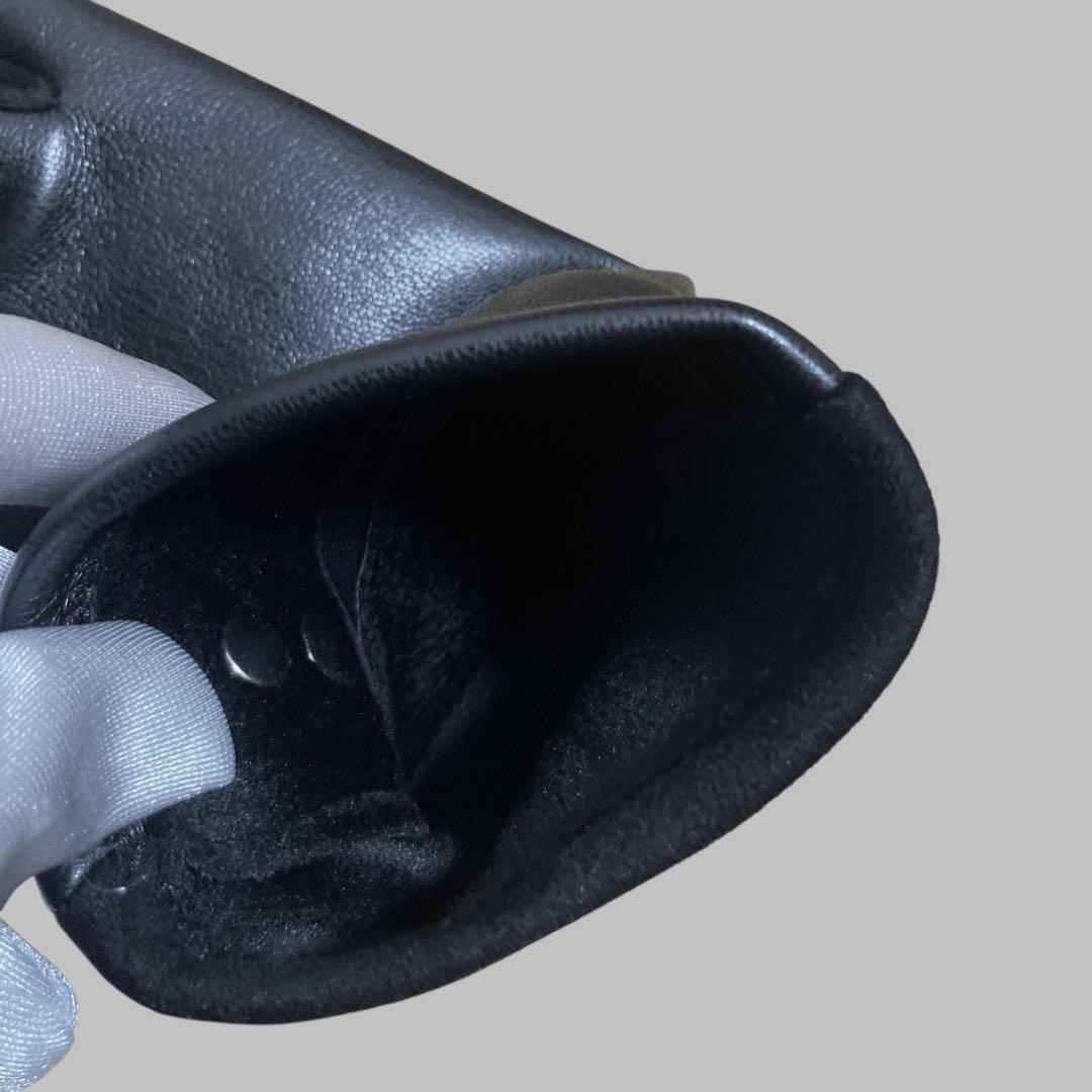 小物 CONTRAST LEATHER GLOVE (BLACK) 777T