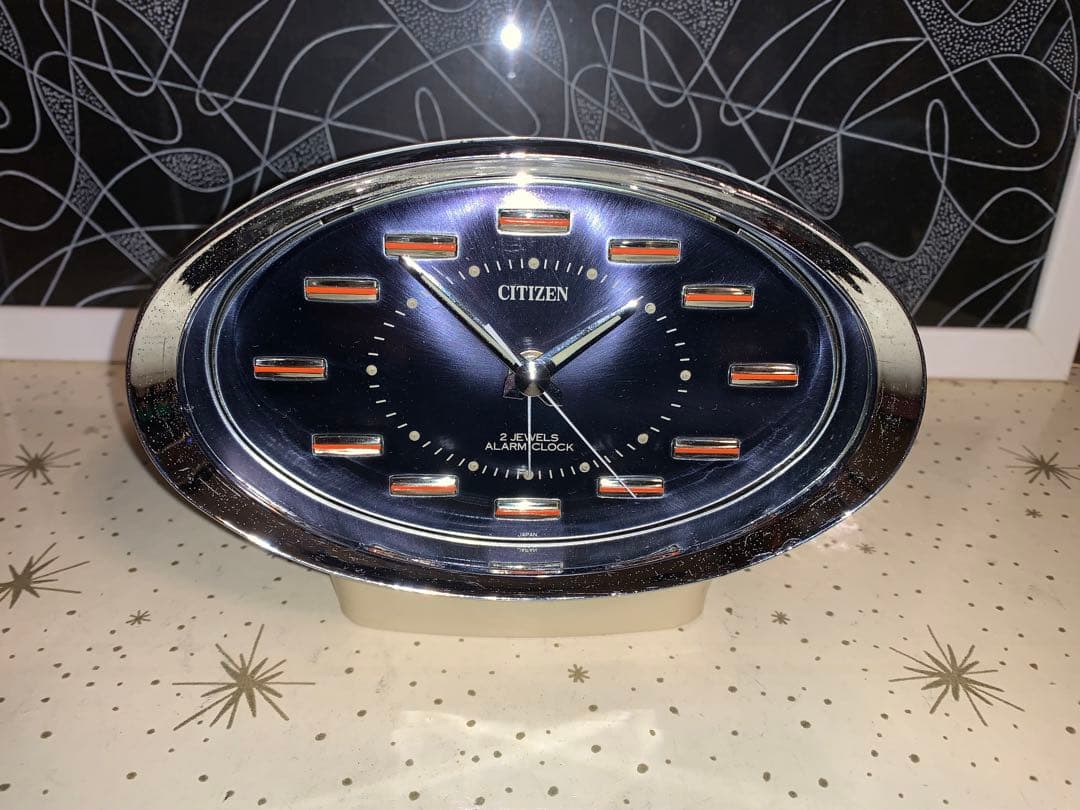 CITIZEN シチズン ゼンマイ　置時計☆昭和レトロ　スペースエイジ　70's