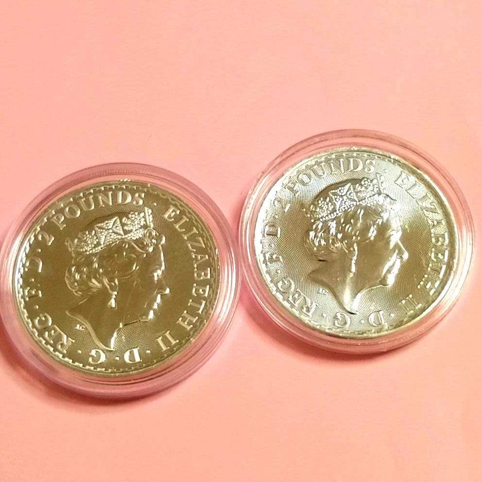 イギリス　ブリタニア銀貨　1オンス　2021年　2枚セット