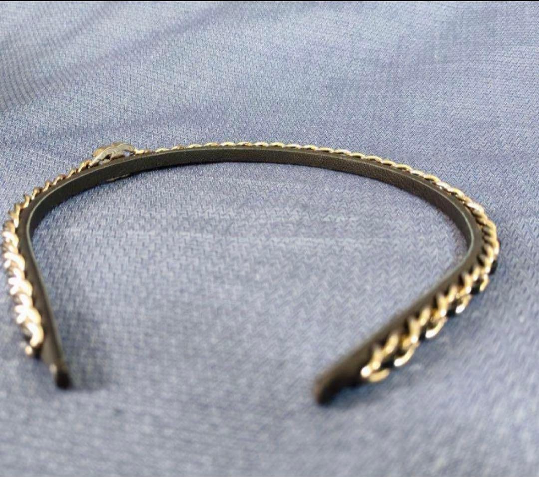 CHANEL ゴールド ブラック ヘアバンド