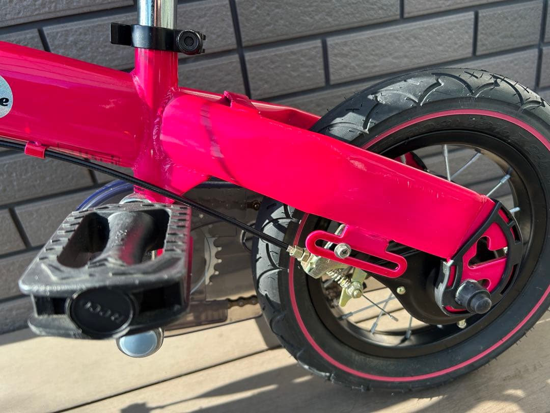 へんしんバイク　12インチ　ピンク　カラーコーン付き