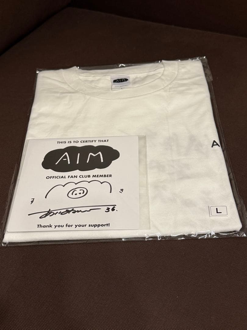 AIM限定デザインTシャツ 【L】 ＆ 直筆サイン入りミニ色紙
