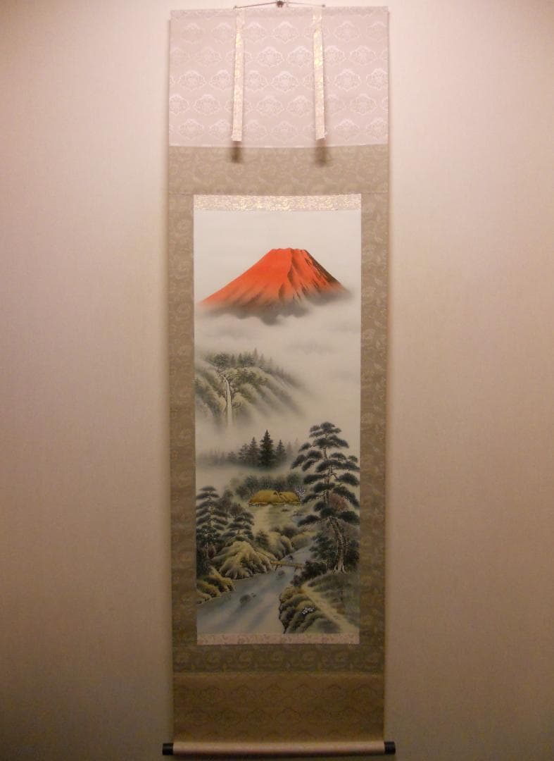 掛け軸 西村千里 作 祥運九星図 絹本 希少 軸装 茶道具 掛軸 美品 です。