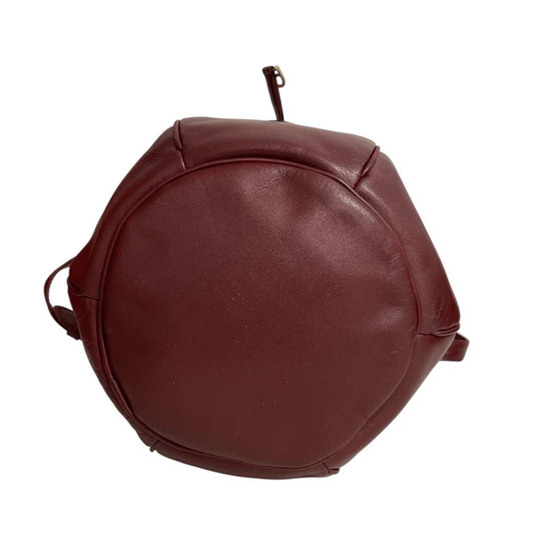 カルティエ マストライン 巾着 ショルダーバッグ ボルドー 5321...