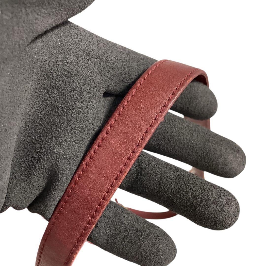 カルティエ マストライン 巾着 ショルダーバッグ ボルドー 5321...