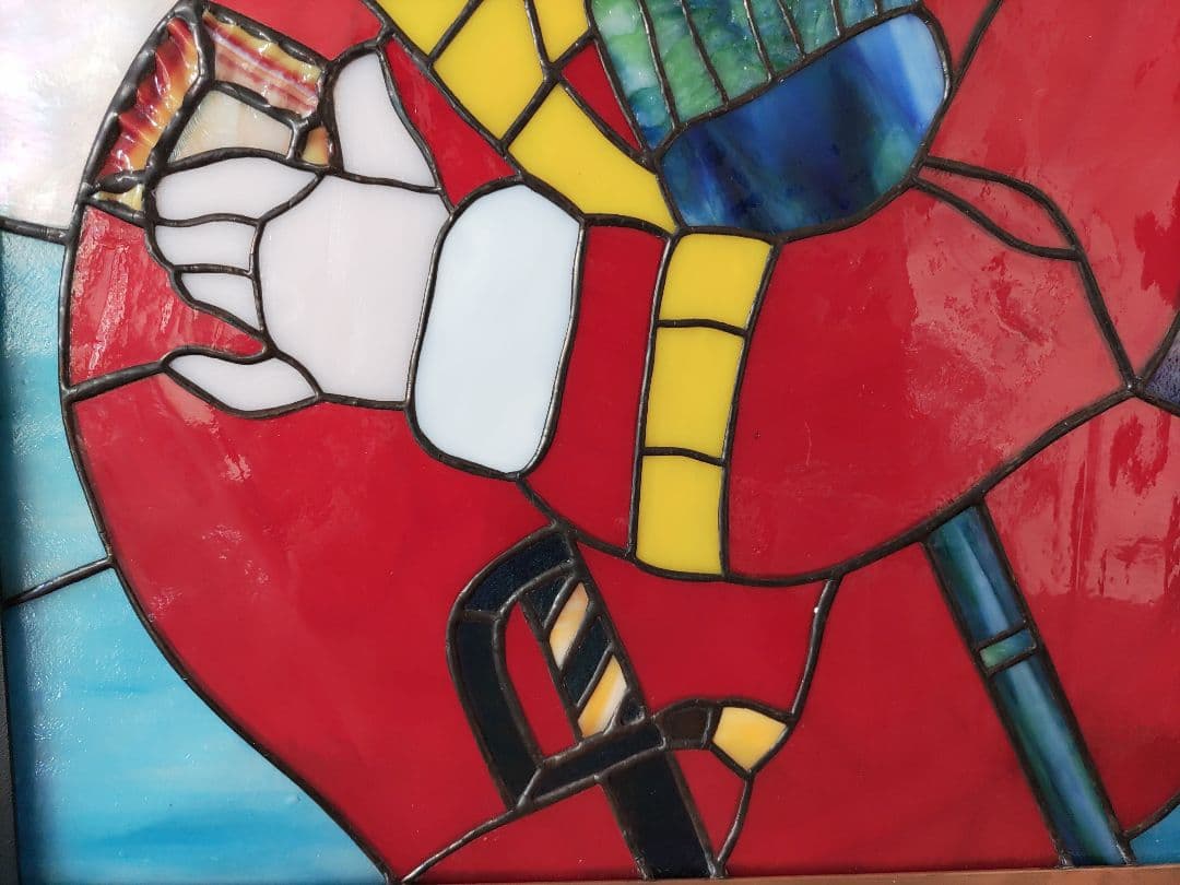 ステンドグラスパネル煙サンタ22-2