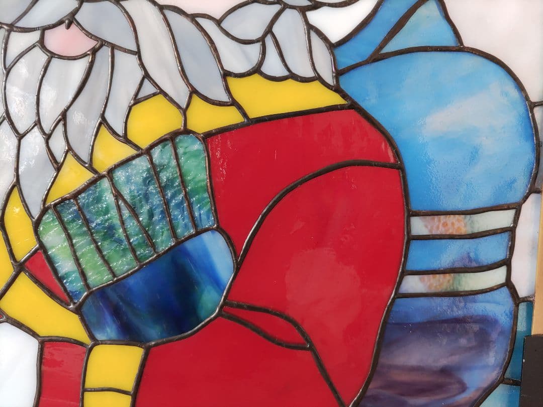 ステンドグラスパネル煙サンタ22-2