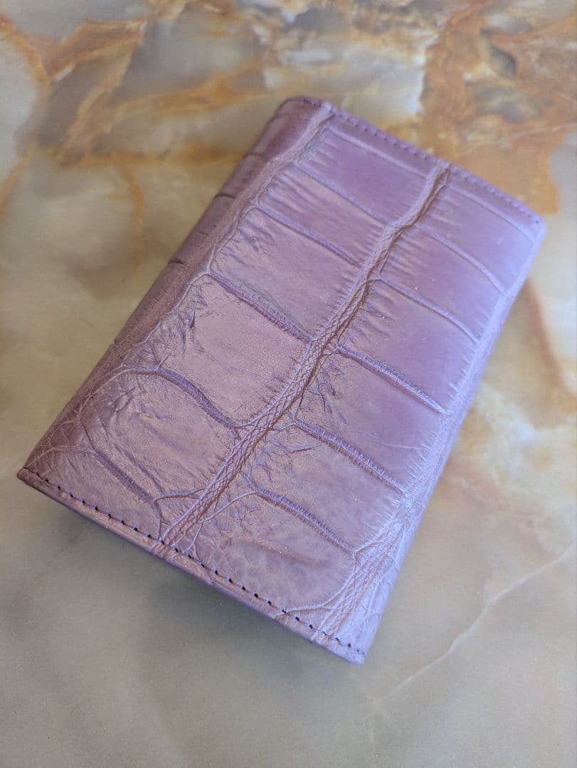 淡紫の園　最高級マットクロコダイルミドルウォレット　希少ラベンダー　未使用品