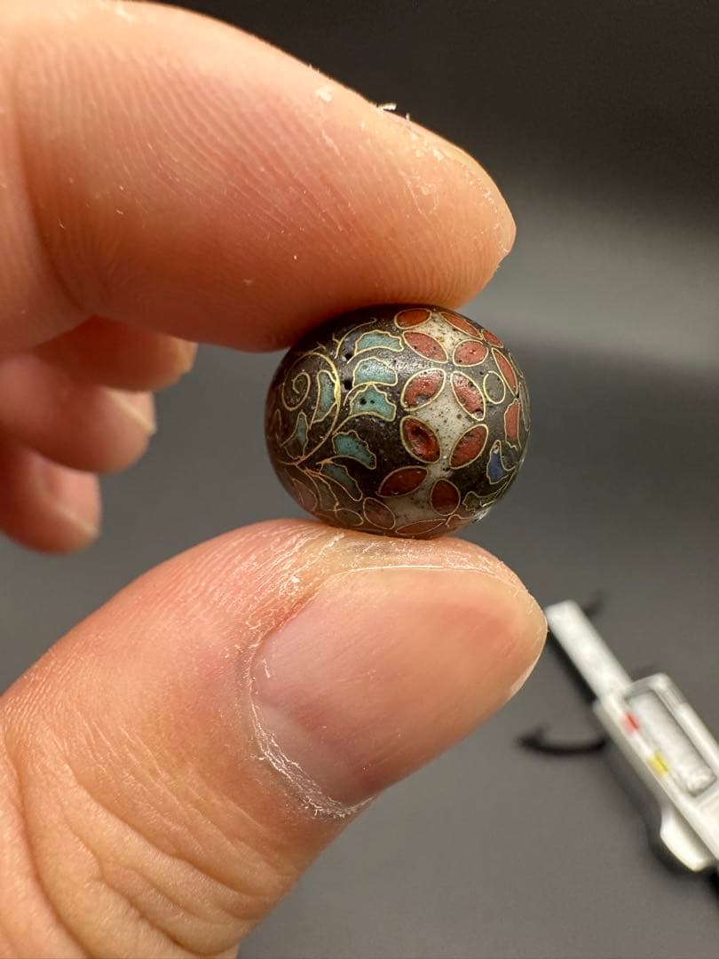 七宝焼　緒締　骨董古美術