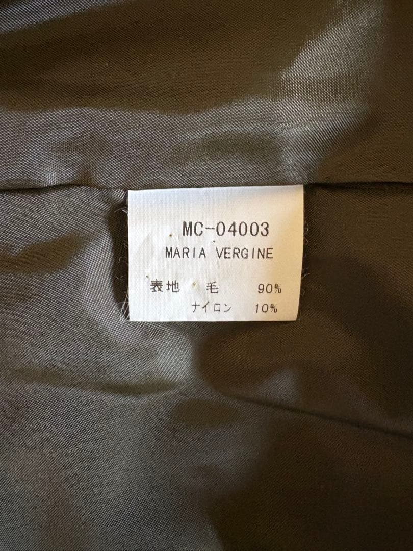 【美品】MARIA VERGINEステンカラーコート★ネップ入りヘリンボーン