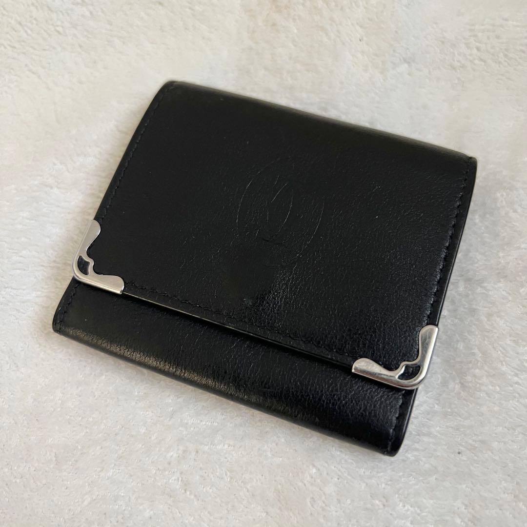 極上のエイジング　カルティエ　マスト ドゥ レザー ケース 小銭入れ