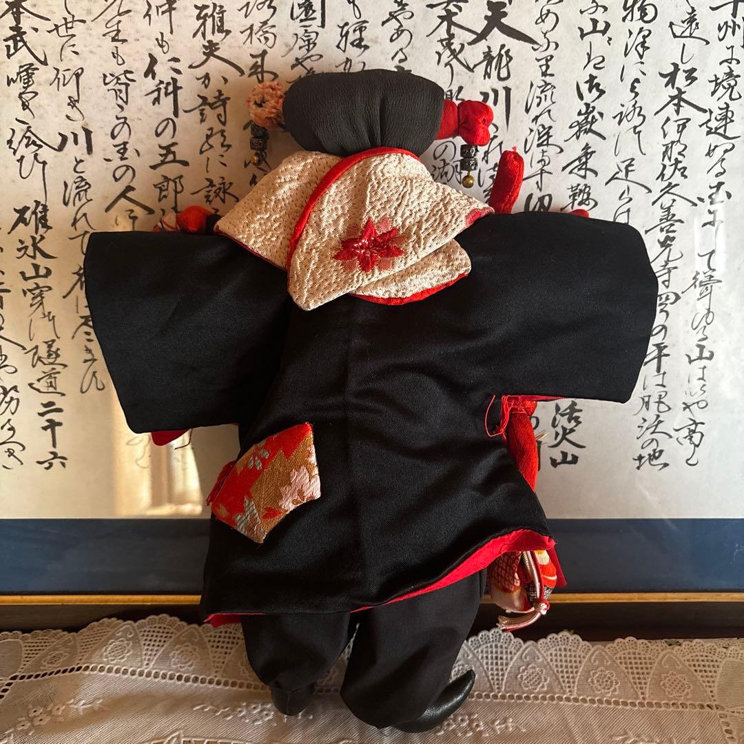 豊田信也　古布創作人形　スタンド付き