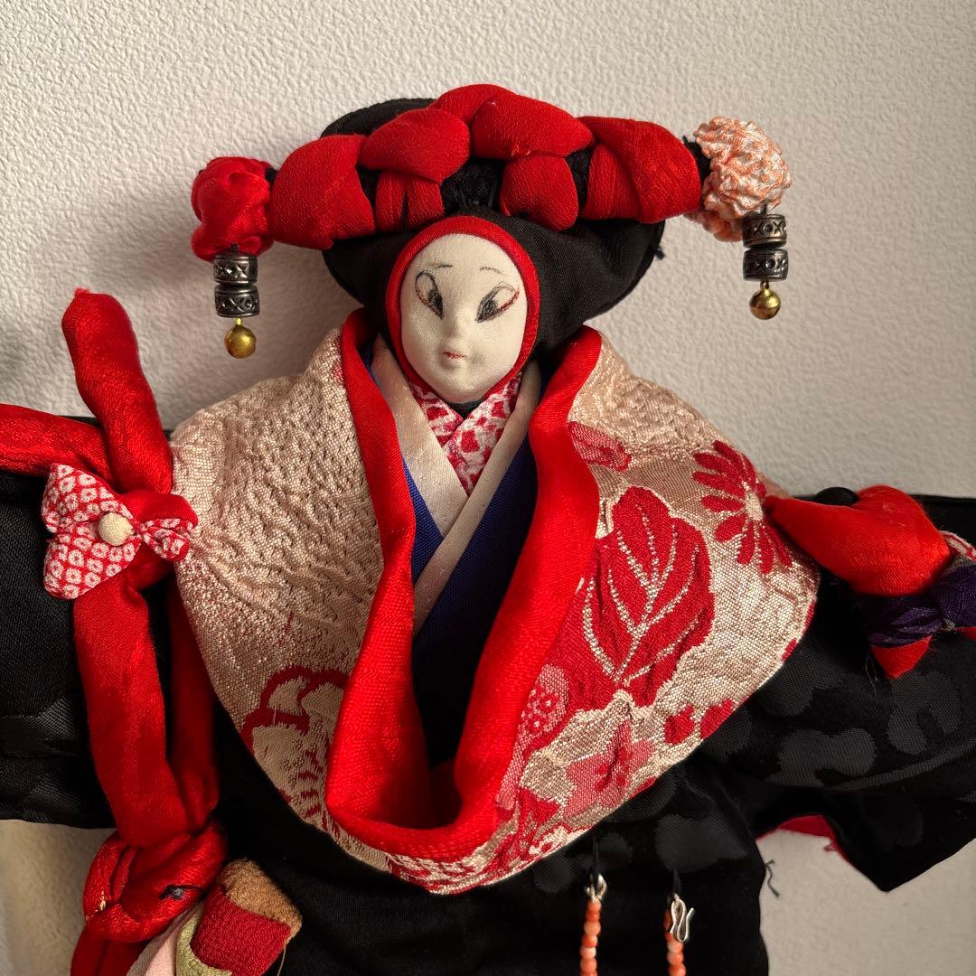 豊田信也　古布創作人形　スタンド付き