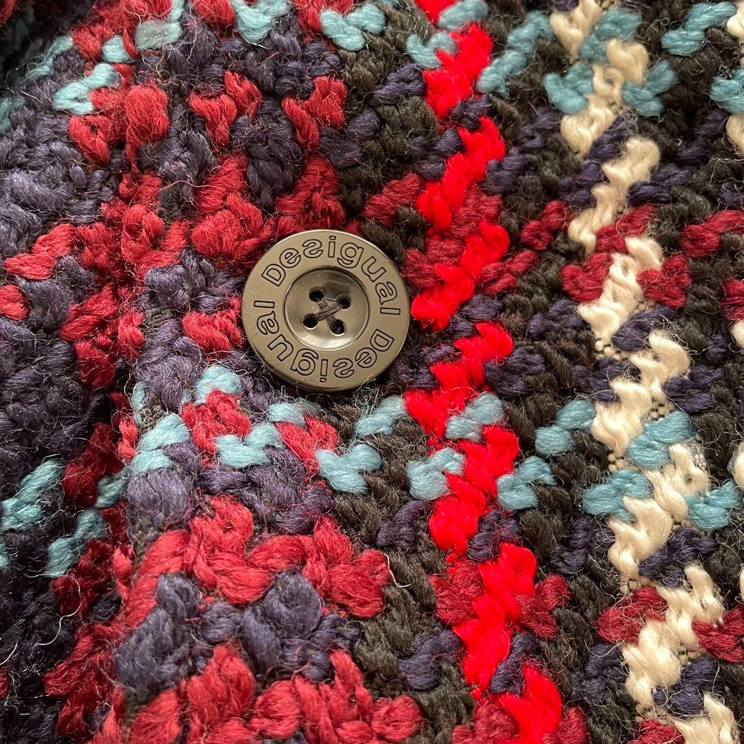 Desigual デシグアル　チェック　コート　チェスターコート　マルチカラー