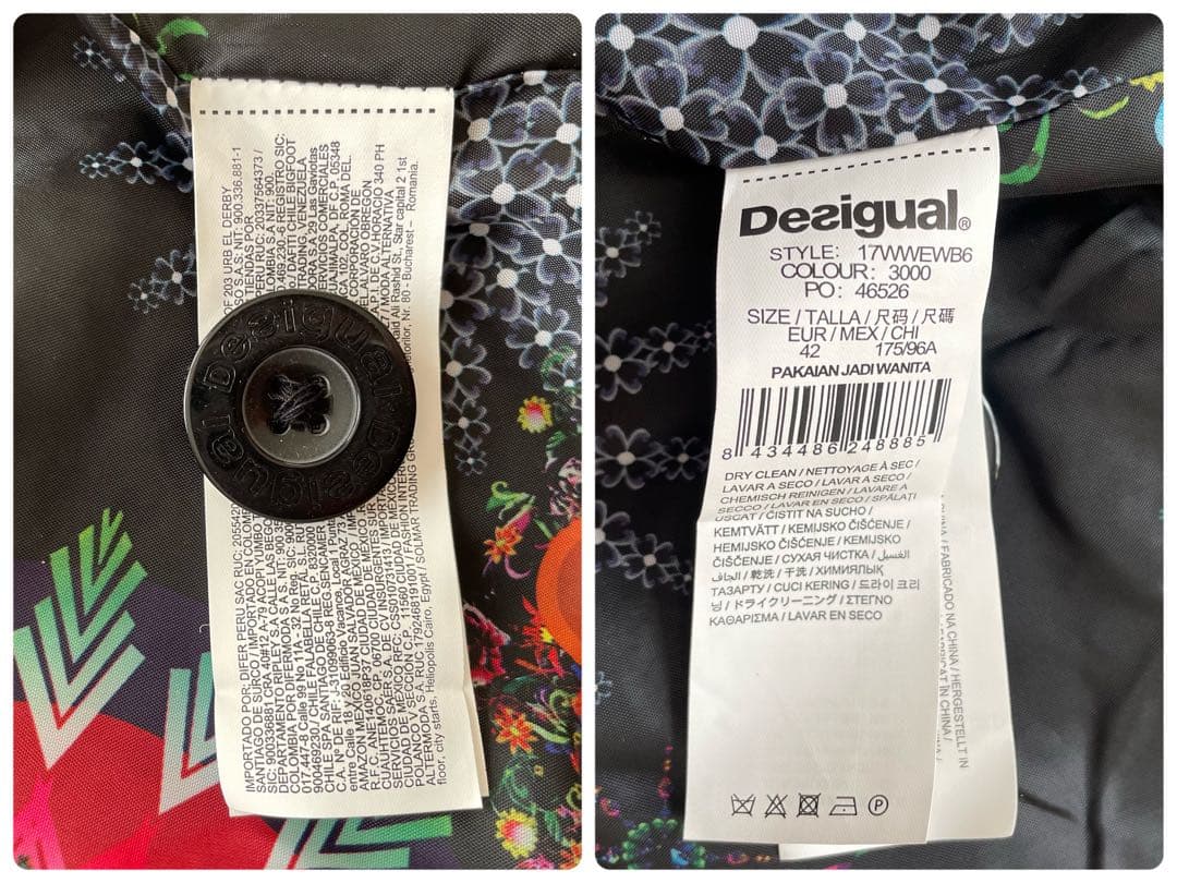 Desigual デシグアル　チェック　コート　チェスターコート　マルチカラー