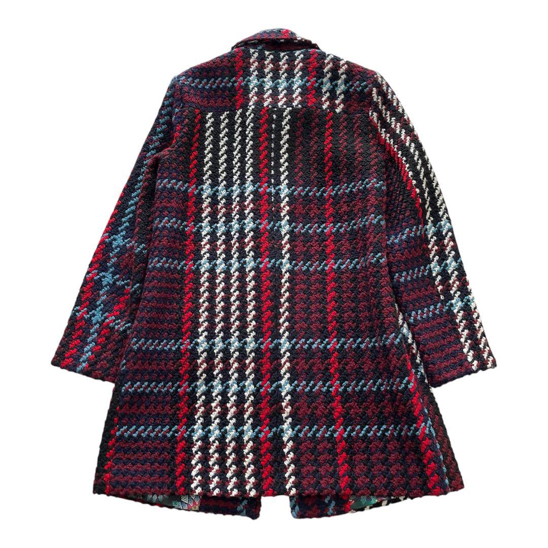 Desigual デシグアル　チェック　コート　チェスターコート　マルチカラー