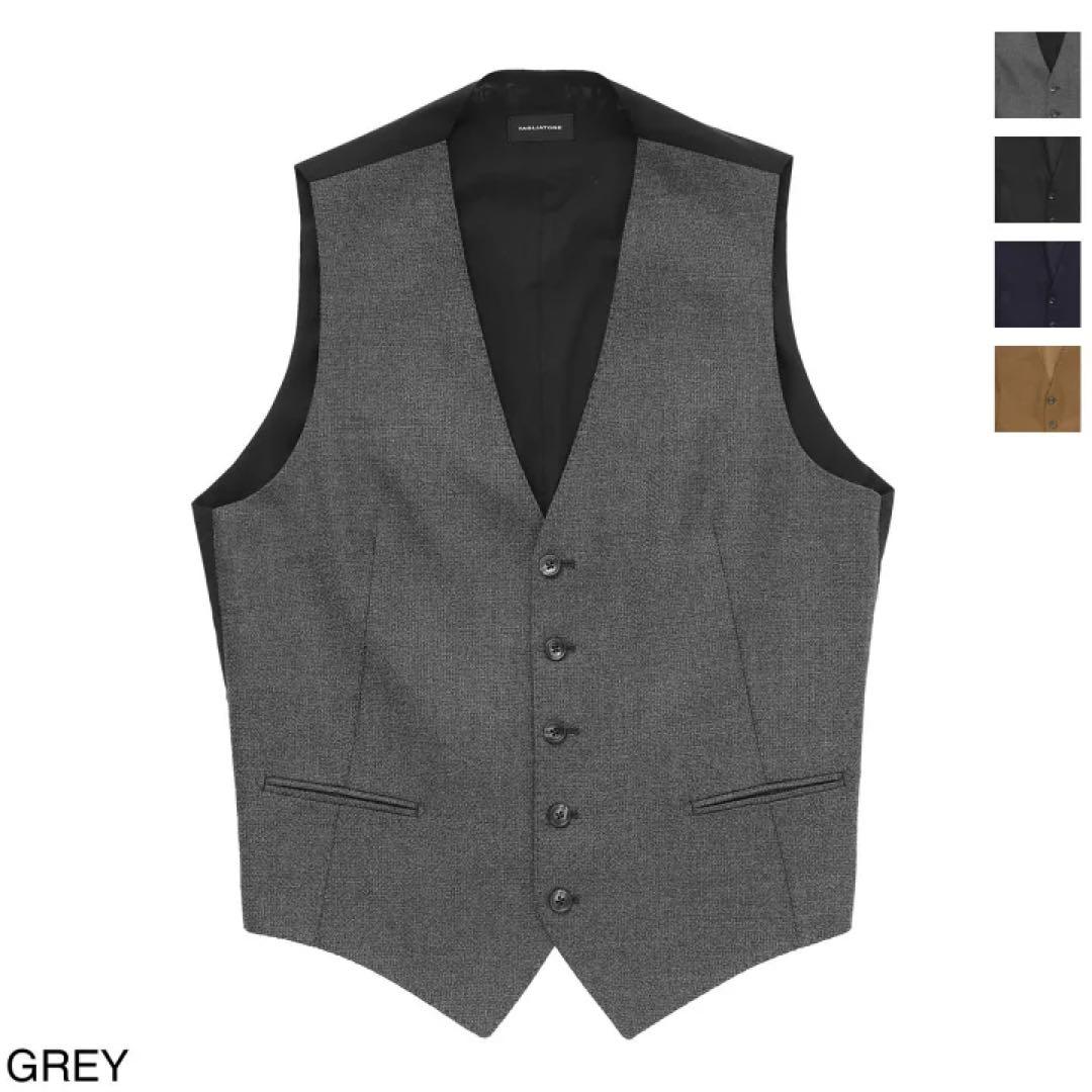 【新品未着用・タグ付き】タリアトーレストレッチウールジレ ブライアン グレー46