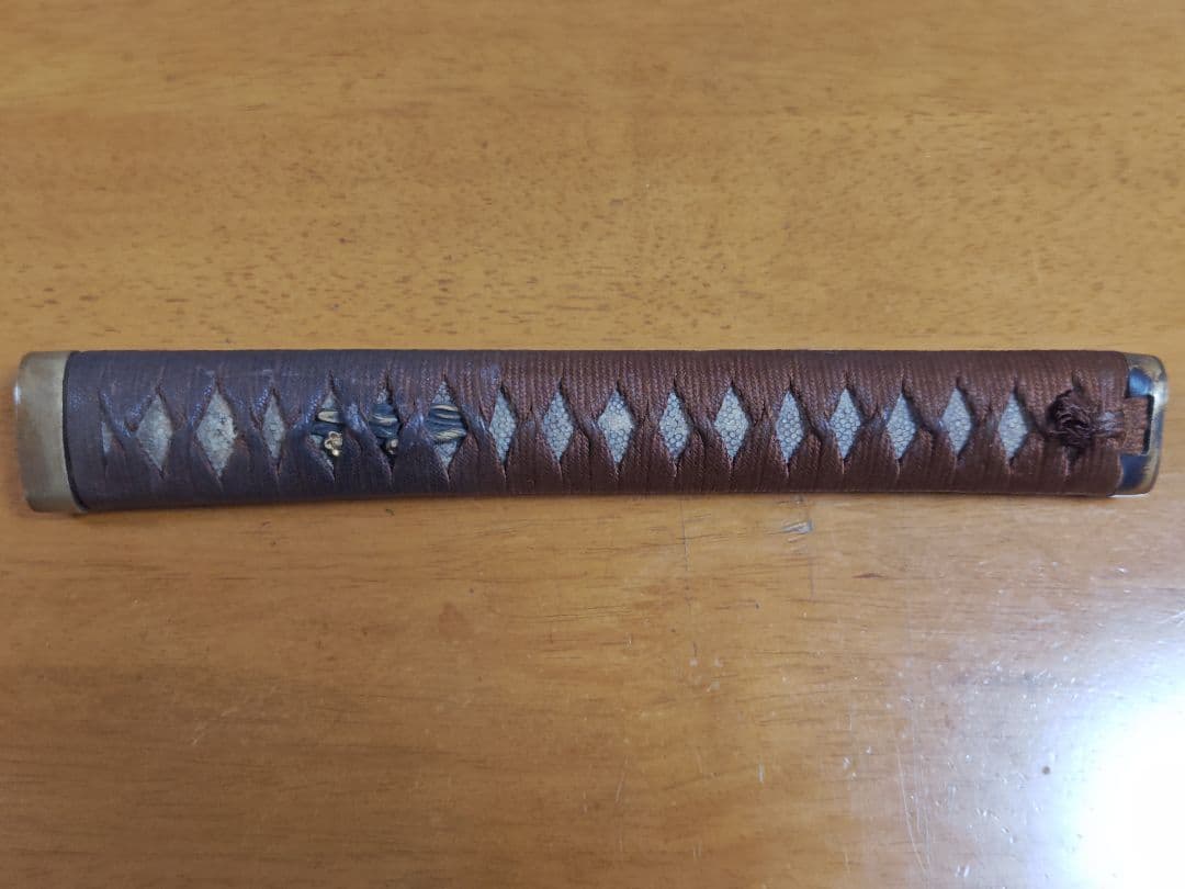 江戸期　打刀拵 黒鞘 茶色柄、鐔、金着切羽、鐺