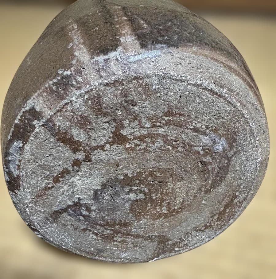 古陶器 耳付き壺 茶褐色釉 民芸品 昭和以前 花瓶