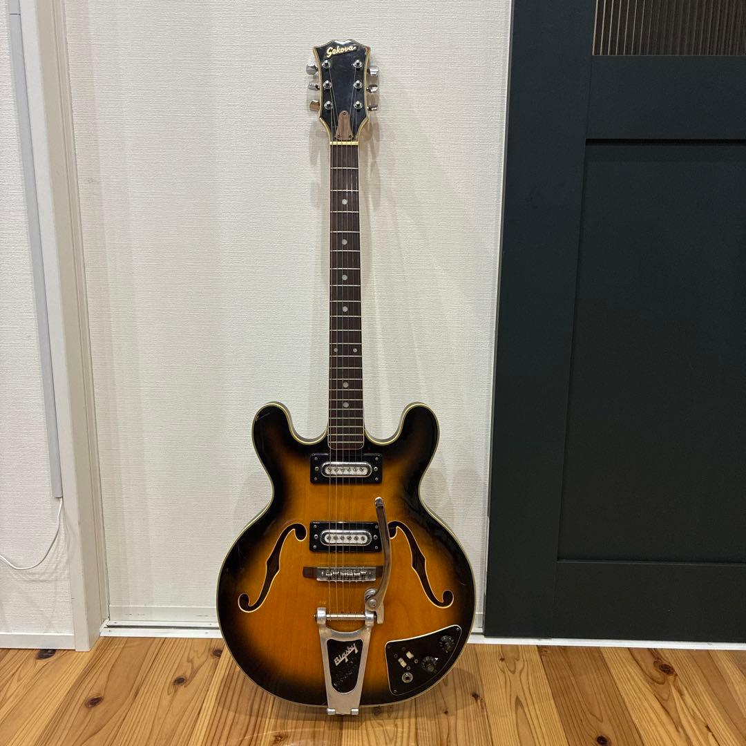 【ジャンク】Sekova サンバースト セミアコースティックギター