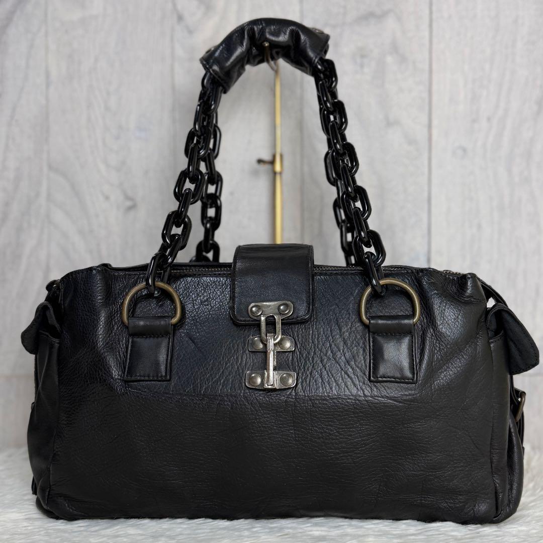 希少♡チャンキーチェーン♡LIMI feu リミフゥ レザー ショルダーバッグ