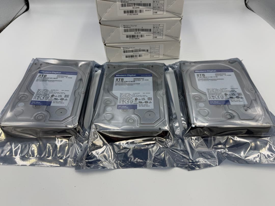 新品未使用 WD 8.0TB 3台 ハードディスク CMR WD80EAAZ