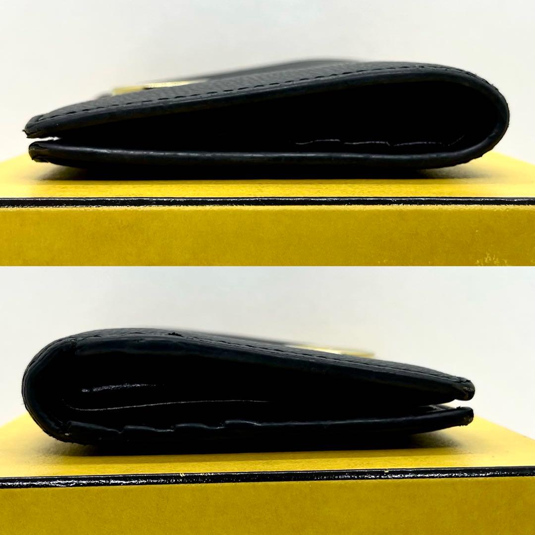 箱・保存袋付き/美品/現行✨フェンディ エフイズ ロゴ 二つ折り 財布 ブラック