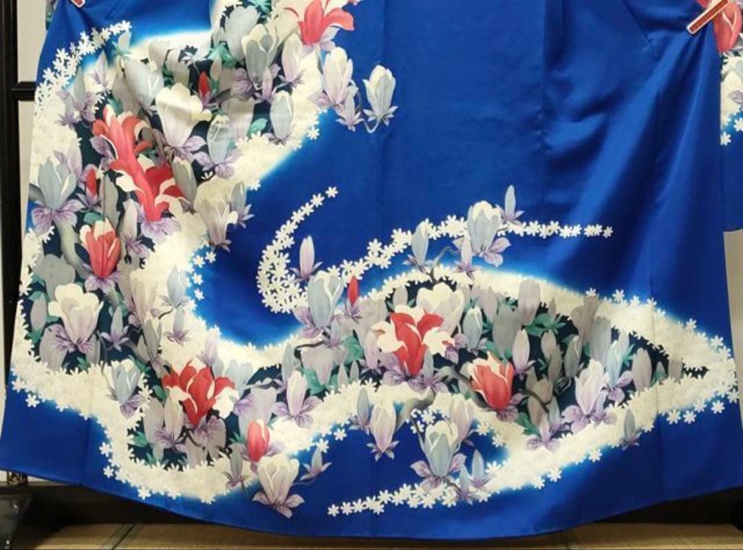 振袖 フルセット6点サイズM〜Ｌ草花文　暈し染め　正絹