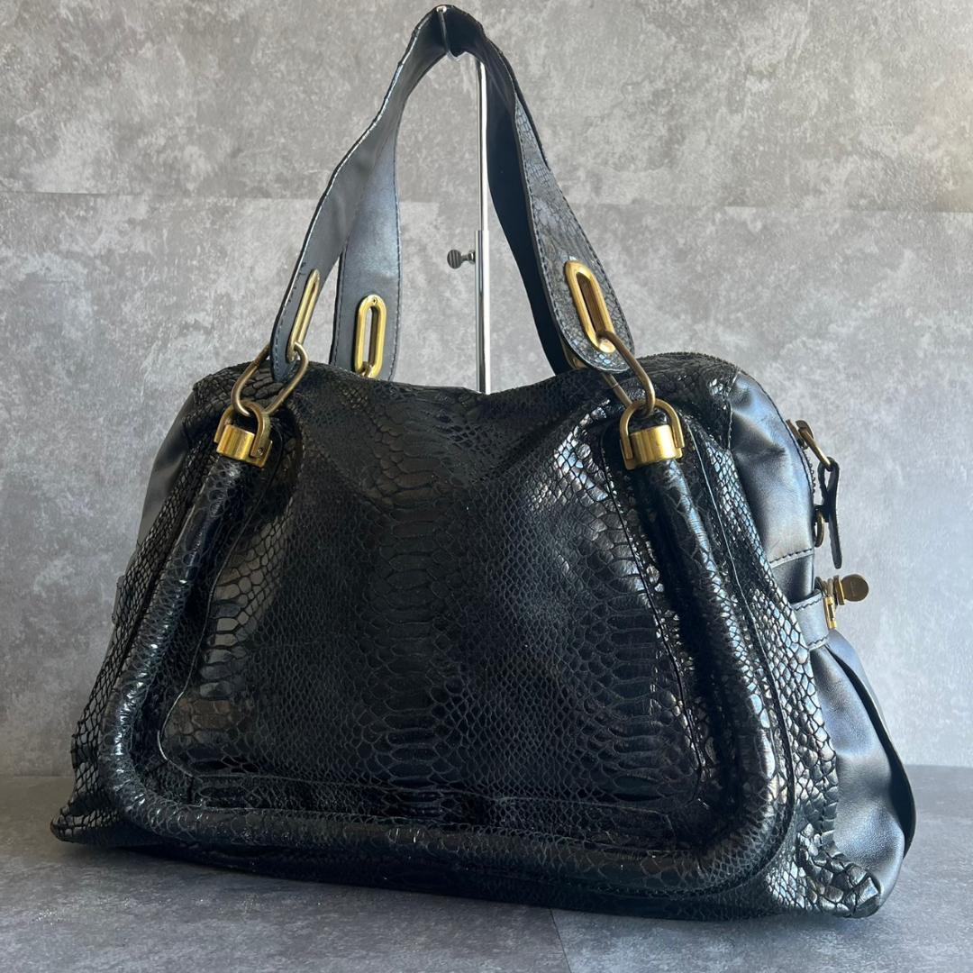 ⭐️Chroe⭐️クロエ パラティ パイソン 2WAY ハンドバッグ ブラック