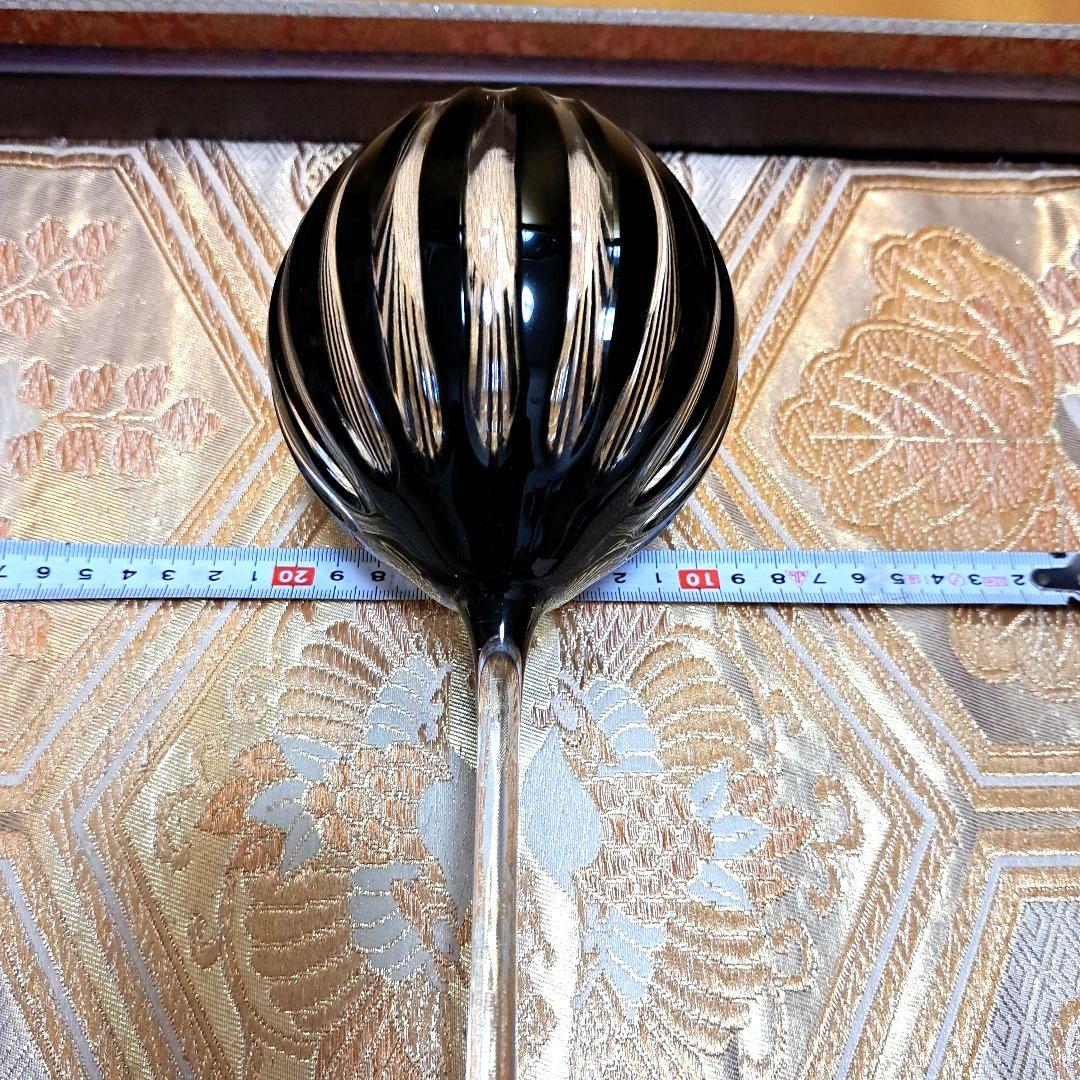 ギヤマン　アンティーク　ガラス工芸　縞カット　カットグラス　グラス　黒切子　水毬