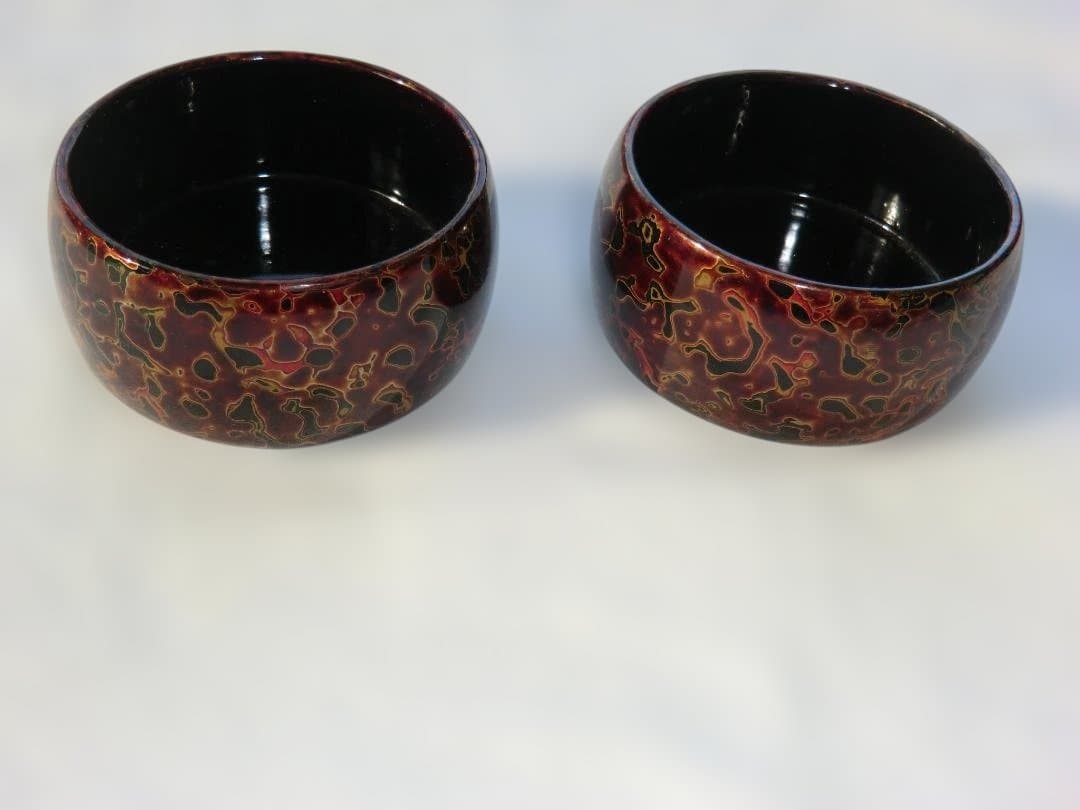 津軽塗４点セット 　盆、茶托、銚子袴、夫婦箸