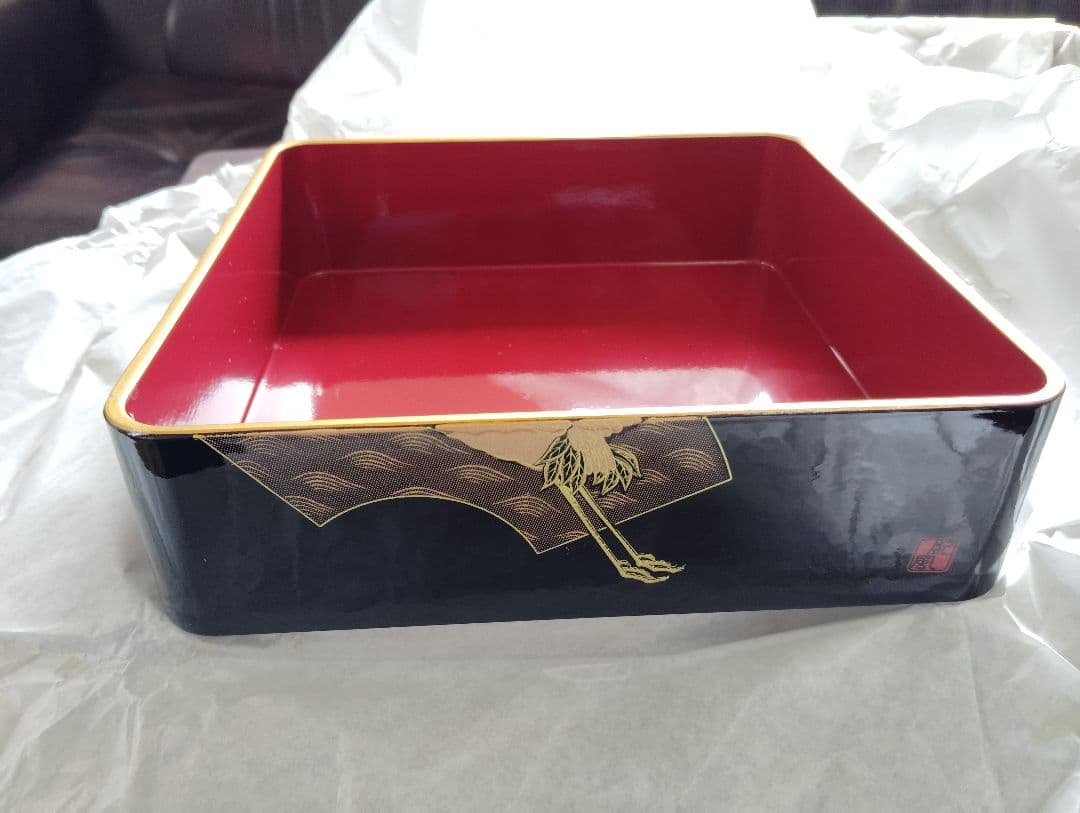漆器 重箱 三段（鶴）No.3