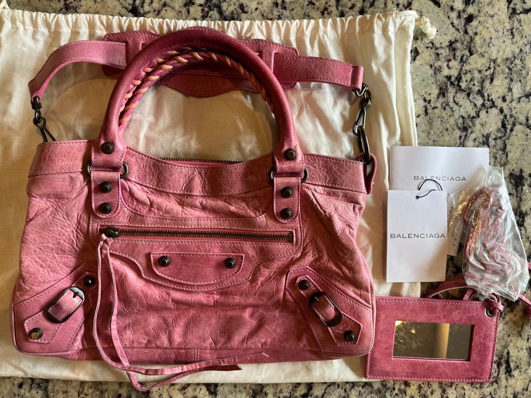 【お値下げ】BALENCIAGA バレンシアガ　ファースト　バッグ ピンク