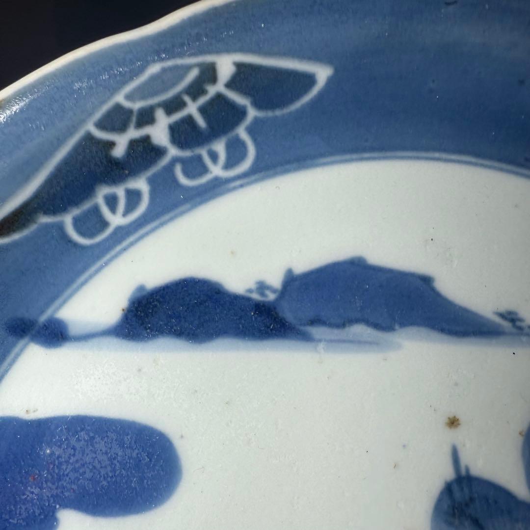 古伊万里　染付　墨弾き　小槌宝珠文　七寸皿　9枚　古陶を楽しむ　古美術