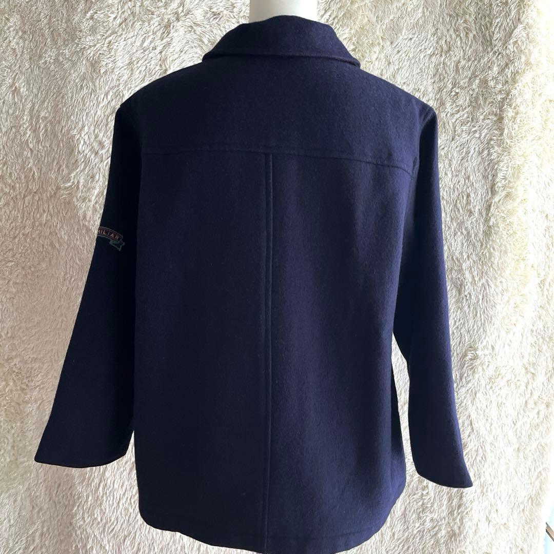 ファミリア　ウールコート　　フード付き　ネイビー